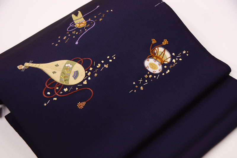 日本刺繍の帯 「和楽器」 ♦︎ | 玉川屋呉服店